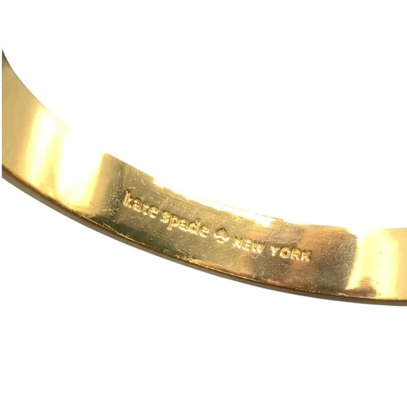 Kate Spade New York Gold‎ Pink Enamel Spade Hinged Bangle Bracelet With Bag - Picture 6 of 8